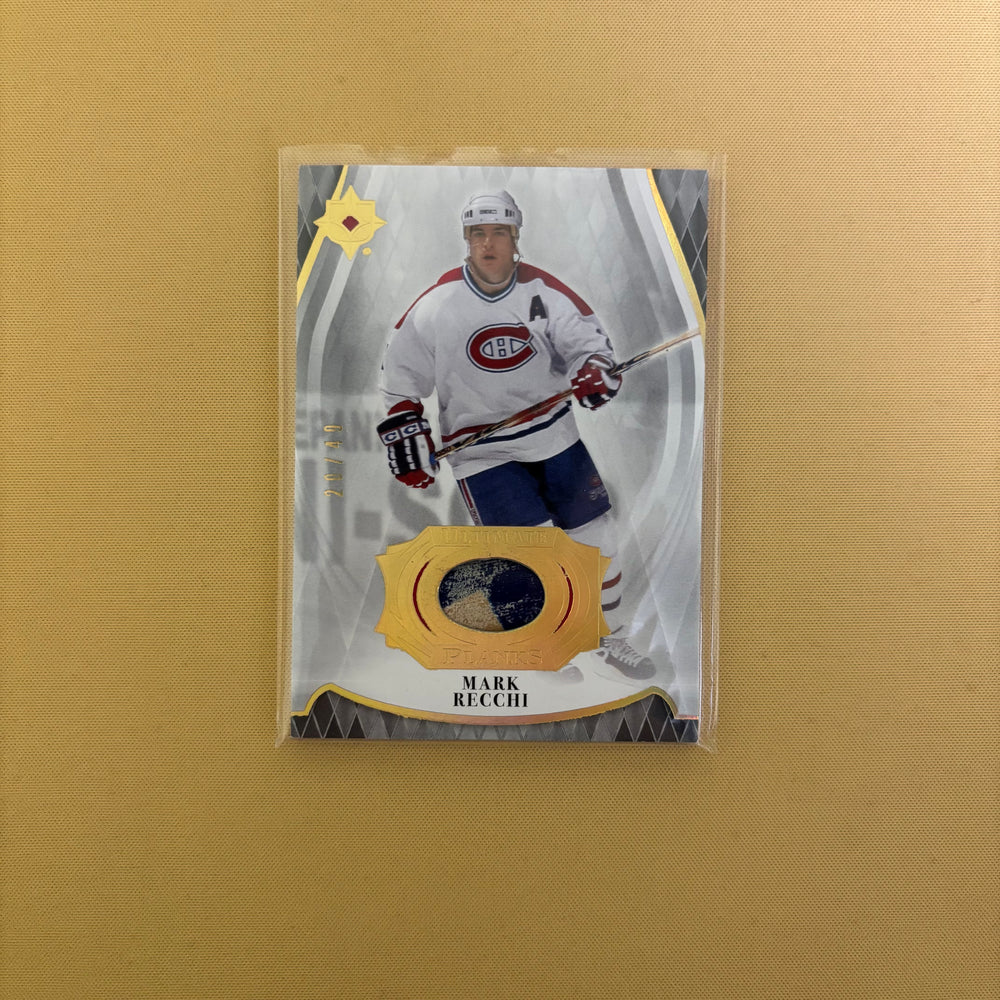2023/24 Upper Deck Ultimate Collection Ultimate Planks Mark Recchi /49 Montreal Canadiens PL-MR Sports Card