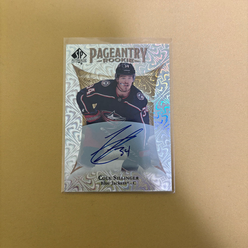 2021 SP AUTHENTIC #P-58 COLE SILLINGER PAGEANTRY AUTO RC ROOKIE Sports Card