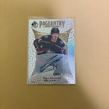 2021 SP AUTHENTIC #P-58 COLE SILLINGER PAGEANTRY AUTO RC ROOKIE Sports Card