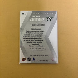 2025/26 Upper Deck Artifacts NHL Remnants Wyatt Johnston Jersey Dallas Stars NR-32 Sports Card