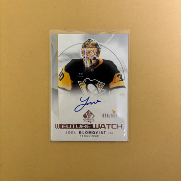 2024-25 SP Authentic Joel Blomqvist Future Watch Rookie Auto /999 #173 Penguins Sports Card
