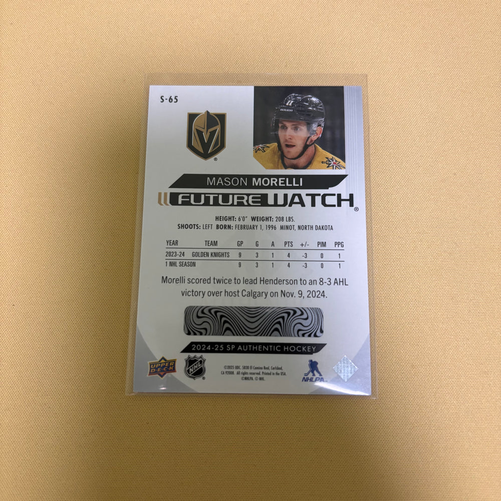 2024-25 UD SP AUTHENTIC MASON MORELLI FUTURE WATCH SPECTRUM FX LVL 1 Sports Card