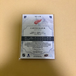 2025-26 UD Black Diamond #RP-CM Carter Mazur Exquisite Rookie Patch /99 Sports Card
