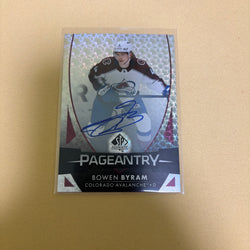 2023-24 UD SP Authentic Bowen Byram On Card Auto Pageantry #P-24 Avalanche Sports Card