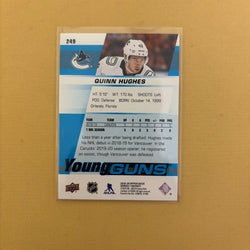 2019-20 Upper Deck Series 1 Quinn Hughes Young Guns Vancouver Canucks #249 Sports Card