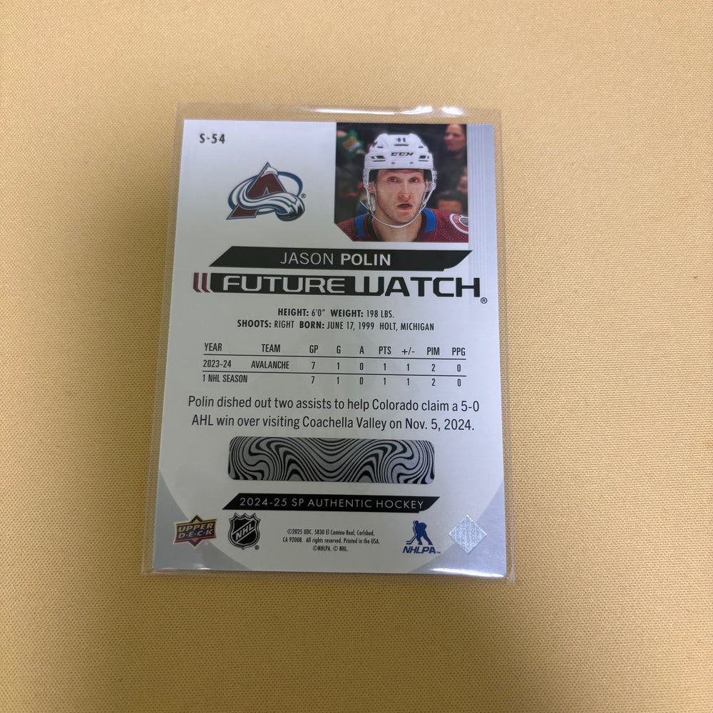 2024-25 SP Authentic Spectrum FX Future Watch Jason Polin #S-54 (RC) Sports Card