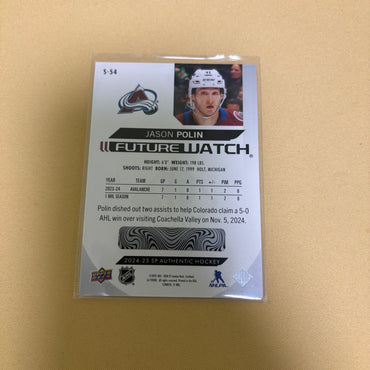 2024-25 SP Authentic Spectrum FX Future Watch Jason Polin #S-54 (RC) Sports Card