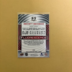 2025-26 Upper Deck Series 2 Beckett Sennecke Fluorescence Red Anaheim Ducks F-40 Sports Card