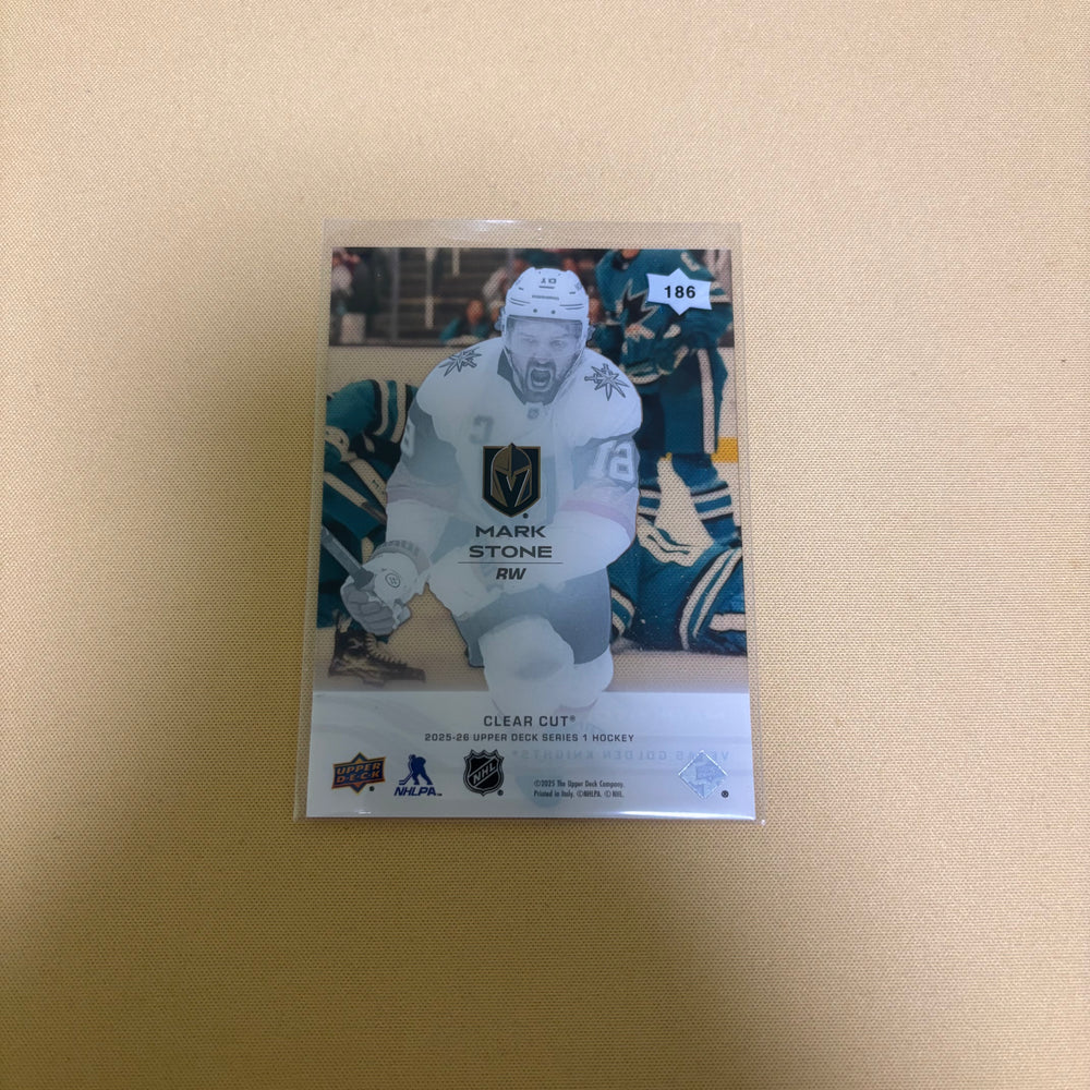2025/26 Upper Deck Series 1 Mark Stone Clear Cute Base Parallel Vegas Golden Knights #186 Sports Card
