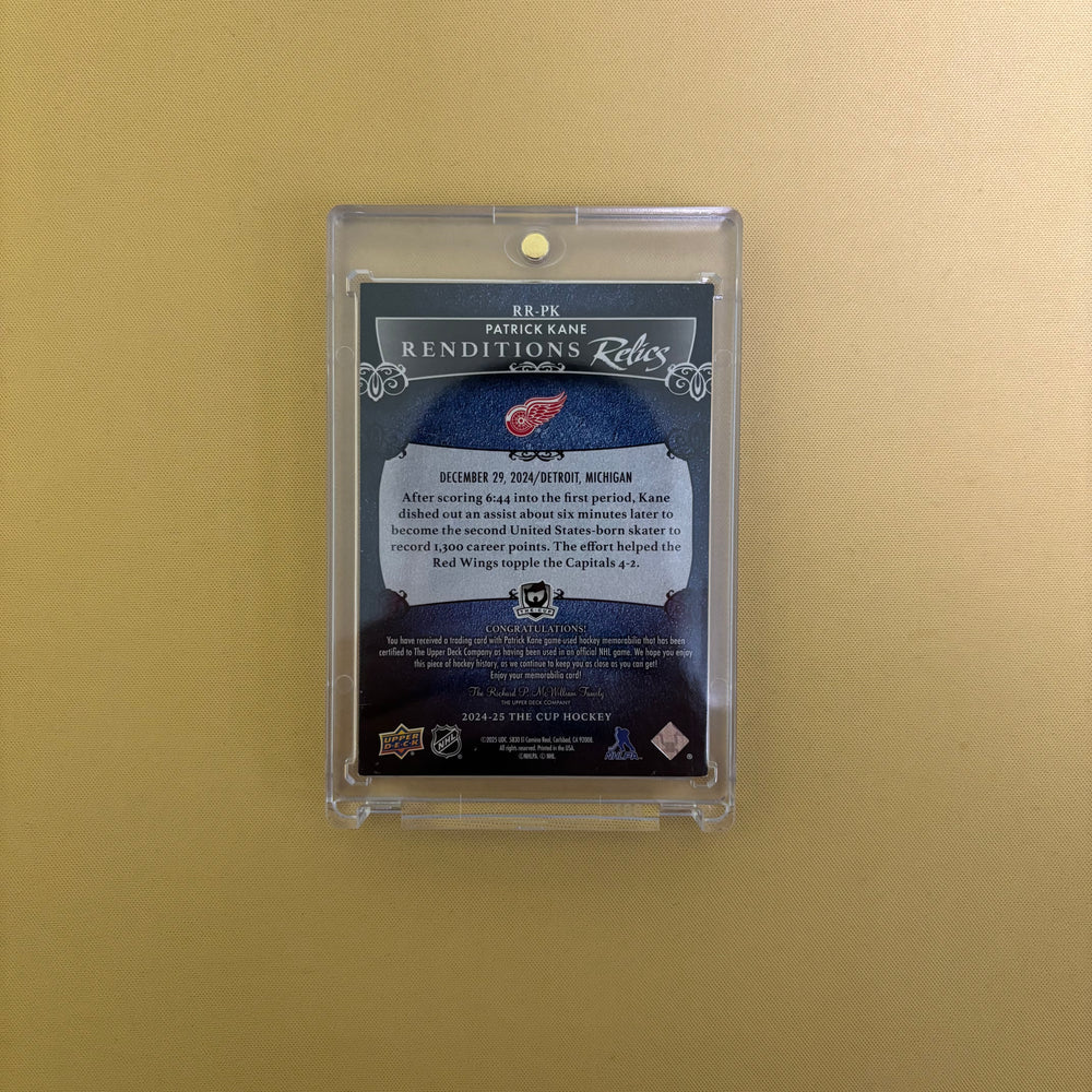 2024/25 Upper Deck The Cup Patrick Kane Rendation Relics Patch /10 Detroit Red Wings RR-PK Sports Card