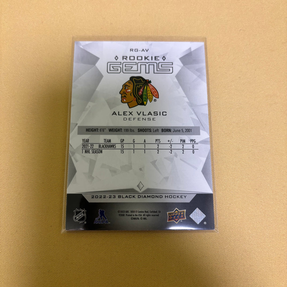2022-23 UD Black Diamond Rookie Gems Alex Vlasic 064/399 Sports Card