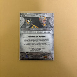 2024/25 Upper Deck Artifacts Tristan Jarry Gold Materials Jersey /199 Pittsburgh Penguins #106 Sports Card