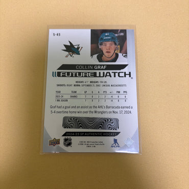 2024 SP AUTHENTIC #S-45 COLLIN GRAF SPECTRUM FX FUTURE WATCH RC ROOKIE Sports Card