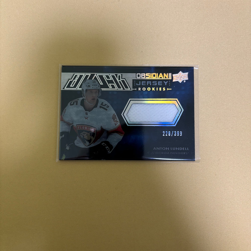 2021/22 Upper Deck SPX Anton Lundell Black Obsidian Rookie Jersey /399 Florida Panthers ORJ-AL Sports Card