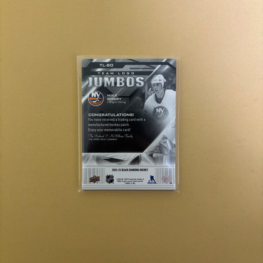 2024/25 Upper Deck Black Diamond Team Logo Jumbos Mike Bossy New York Islanders TL-BO Sports Card