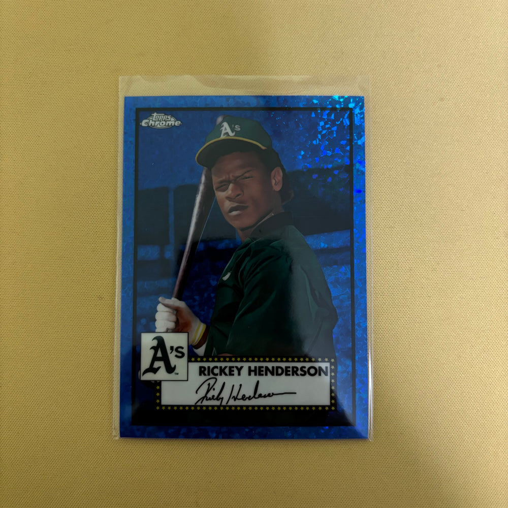2021 Topps Chrome Platinum Anniversary Rickey Henderson Mini Diamond /199 Oakland A's #501 Sports Card
