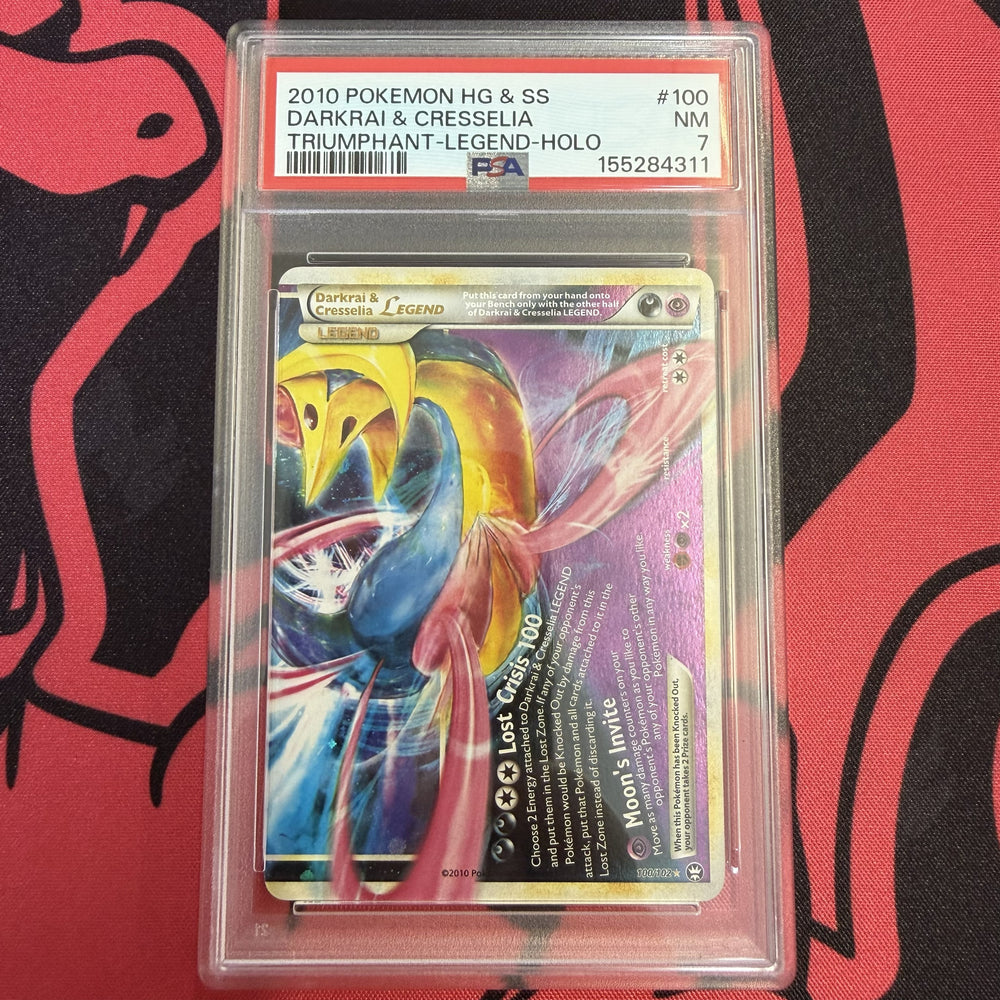 Darkrai & Cresselia LEGEND (100/102) [HeartGold & SoulSilver: Triumphant] PSA 7 (155284311) Graded Card