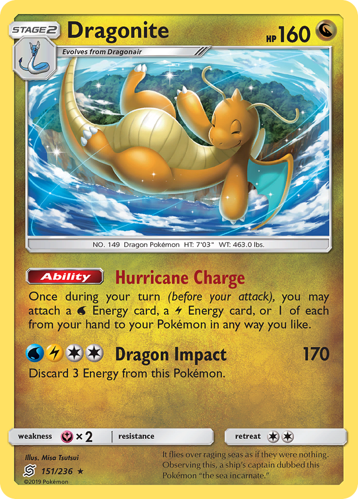 Dragonite (151/236) (Cosmos Holo) [Sun & Moon: Unified Minds]