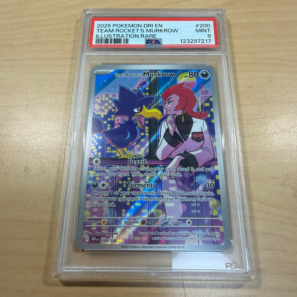 Team Rocket's Murkrow (200/182) [Scarlet & Violet: Destined Rivals] PSA 9 (123297217) Graded Card