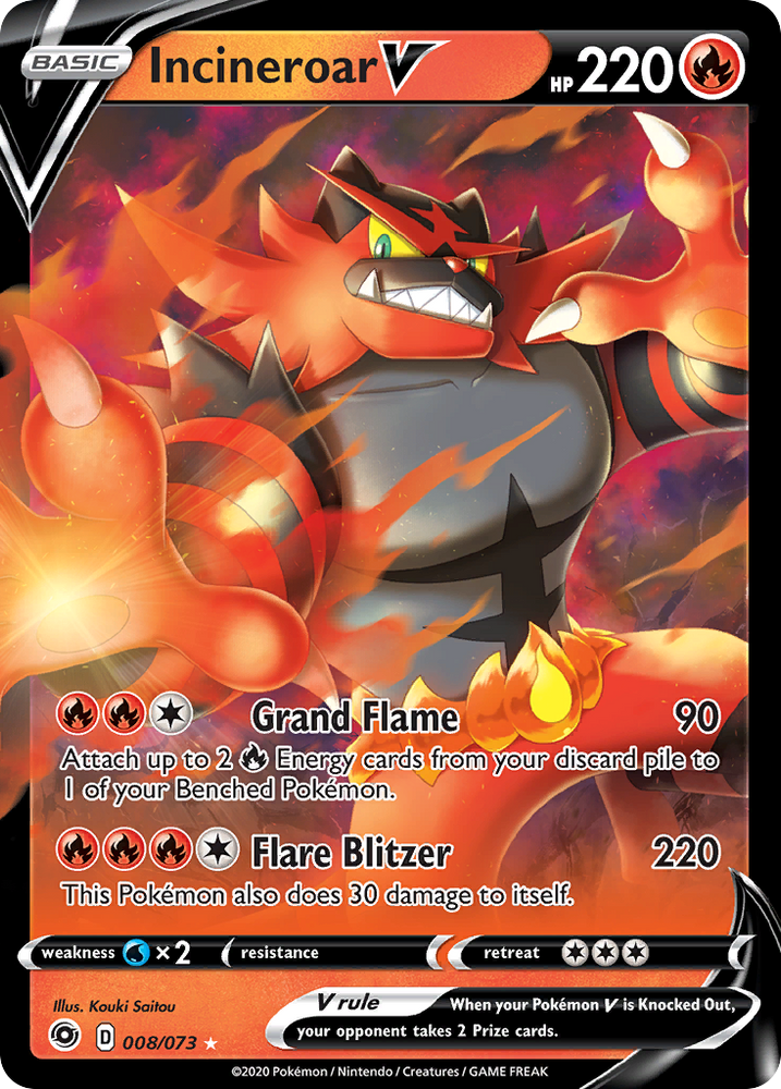 Incineroar V (008/073) [Sword & Shield: Champion's Path]