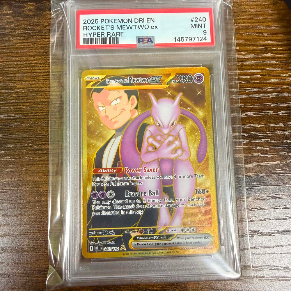 Team Rocket's Mewtwo ex (240/182) [Scarlet & Violet: Destined Rivals] PSA 9 (145797124) Graded Card