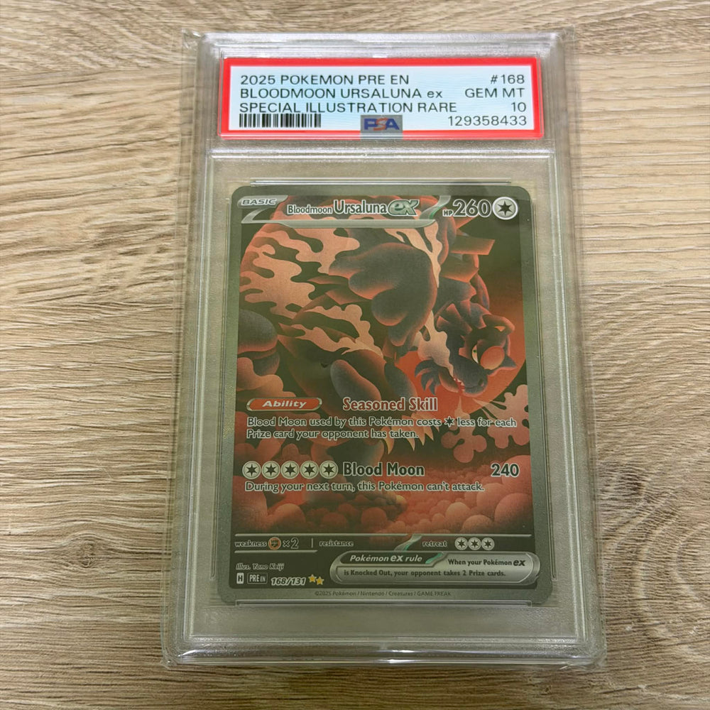 Bloodmoon Ursaluna ex (168/131) [Scarlet & Violet: Prismatic Evolutions] PSA 10 (129358433) Graded Card