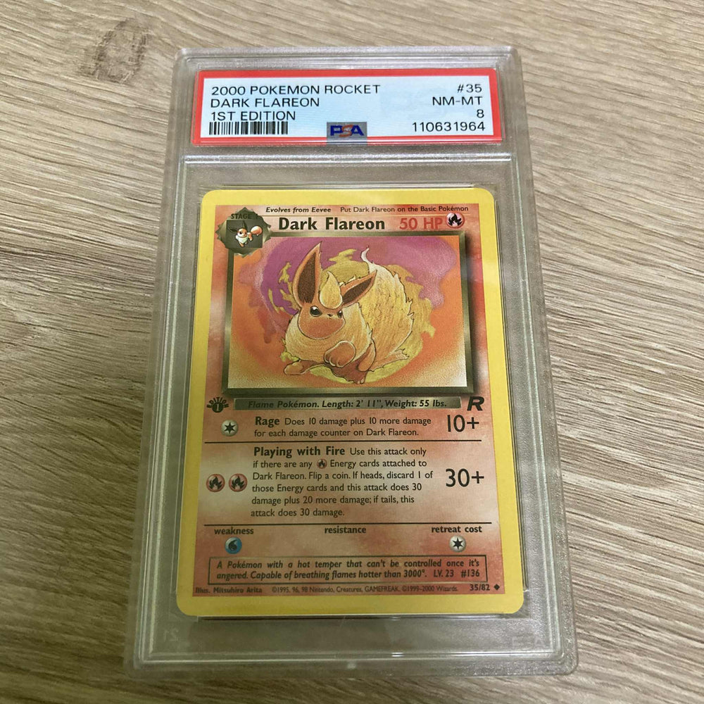 how much are ghost rare yugioh cards worth Dark Flareon (35/82) [Team Rocket 1st Edition] PSA 8 (110631964) Grade