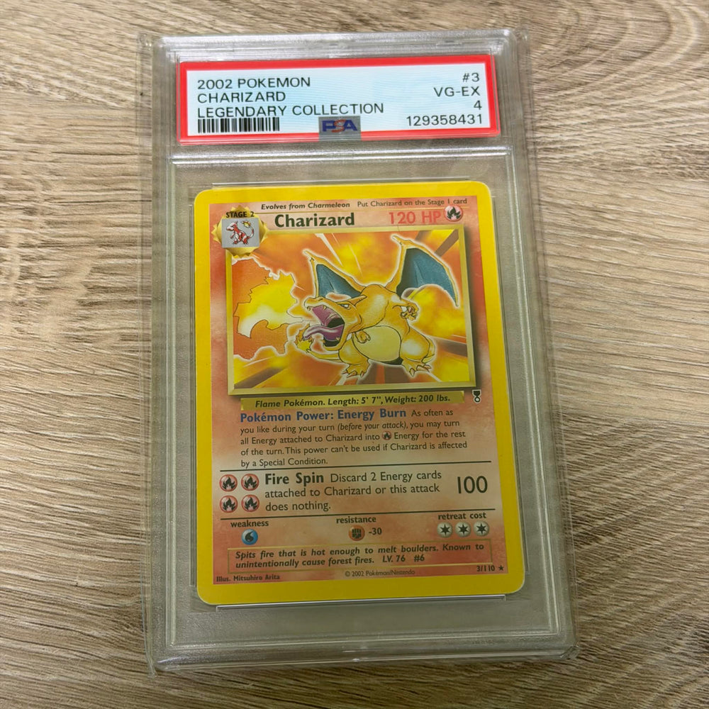 Charizard (3/110) (Theme Deck Exclusive) [Legendary Collection] PSA 4 (129358431) Graded Card