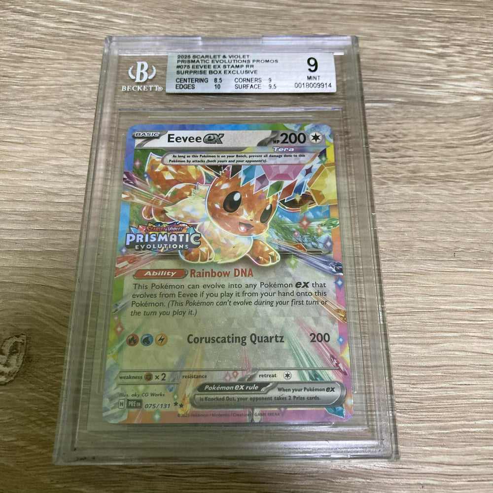 Eevee ex (075/131) (Prismatic Evolutions Stamp) [Scarlet & Violet: Prismatic Evolutions] BGS 9 (0018009914) Graded Card