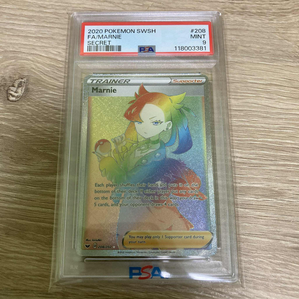 Marnie (208/202) [Sword & Shield: Base Set] PSA 9 (118003381) Graded Card