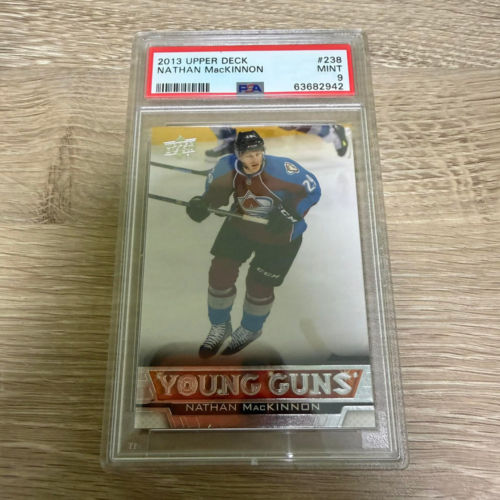 2013-14 Upper Deck Series 1 Nathan MacKinnon Young guns Colorado Avalanche #238 Sports Card PSA 9 (63682942) Graded Card