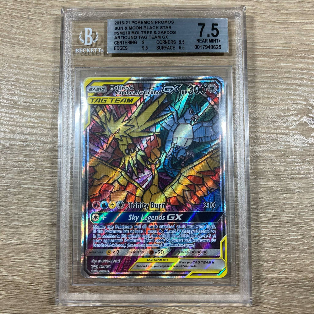 Moltres & Zapdos & Articuno GX (SM210) [Sun & Moon: Black Star Promos] BGS 7.5 (0017948625) Graded Card