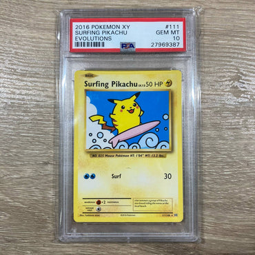 Surfing Pikachu (111/108) [XY: Evolutions] PSA 10 (27969387) Graded Card