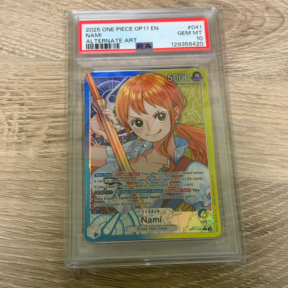Nami (041) (Alternate Art) [A Fist of Divine Speed] PSA 10 (129358420) Graded Card