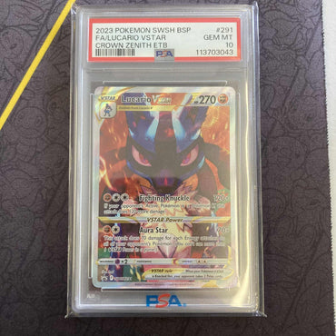 Lucario VSTAR (SWSH291) [Sword & Shield: Black Star Promos] PSA 10 (113703043) Graded Card