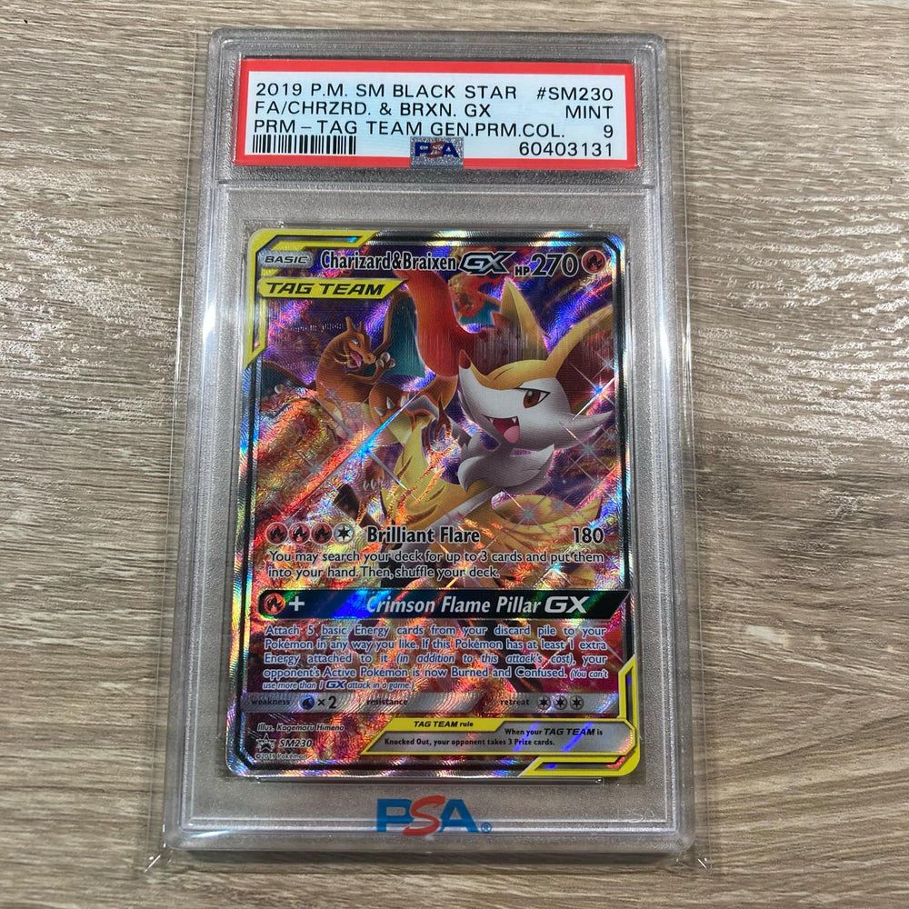 Charizard & Braixen GX - SM230 - Alternate Art Promo PSA 9 (60403131) Graded Card