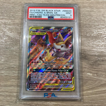 Charizard & Braixen GX - SM230 - Alternate Art Promo PSA 9 (60403131) Graded Card