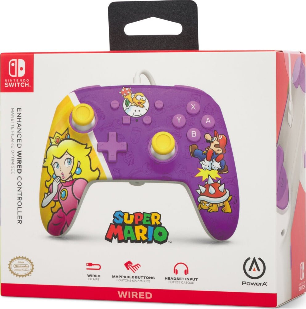 NSW- POWER A ENHANCED WIRED CONTROLLER SUPER MARIO PRINCESS PEACH BATTLE