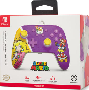 NSW- POWER A ENHANCED WIRED CONTROLLER SUPER MARIO PRINCESS PEACH BATTLE