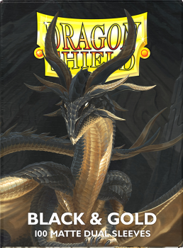 DRAGON SHIELD SLEEVES DUAL MATTE BLACK AND GOLD 100CT