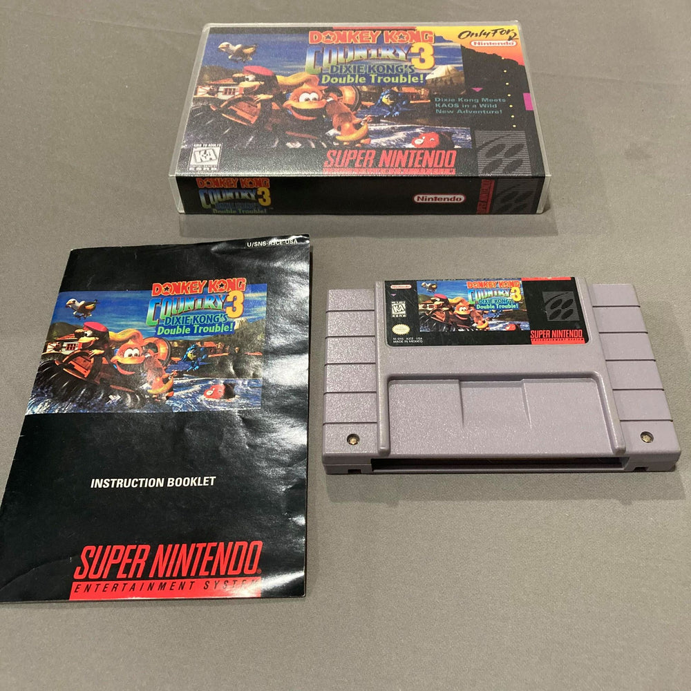 Donkey Kong Country 3 + Manual + Custom Case Super Nintendo