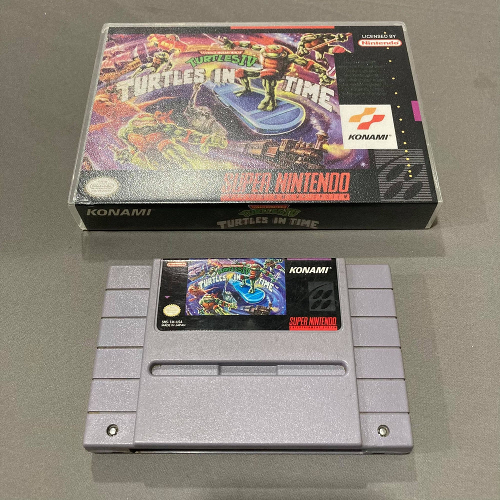 Teenage Mutant Ninja Turtles IV Turtles in Time + Custom Case Super Nintendo