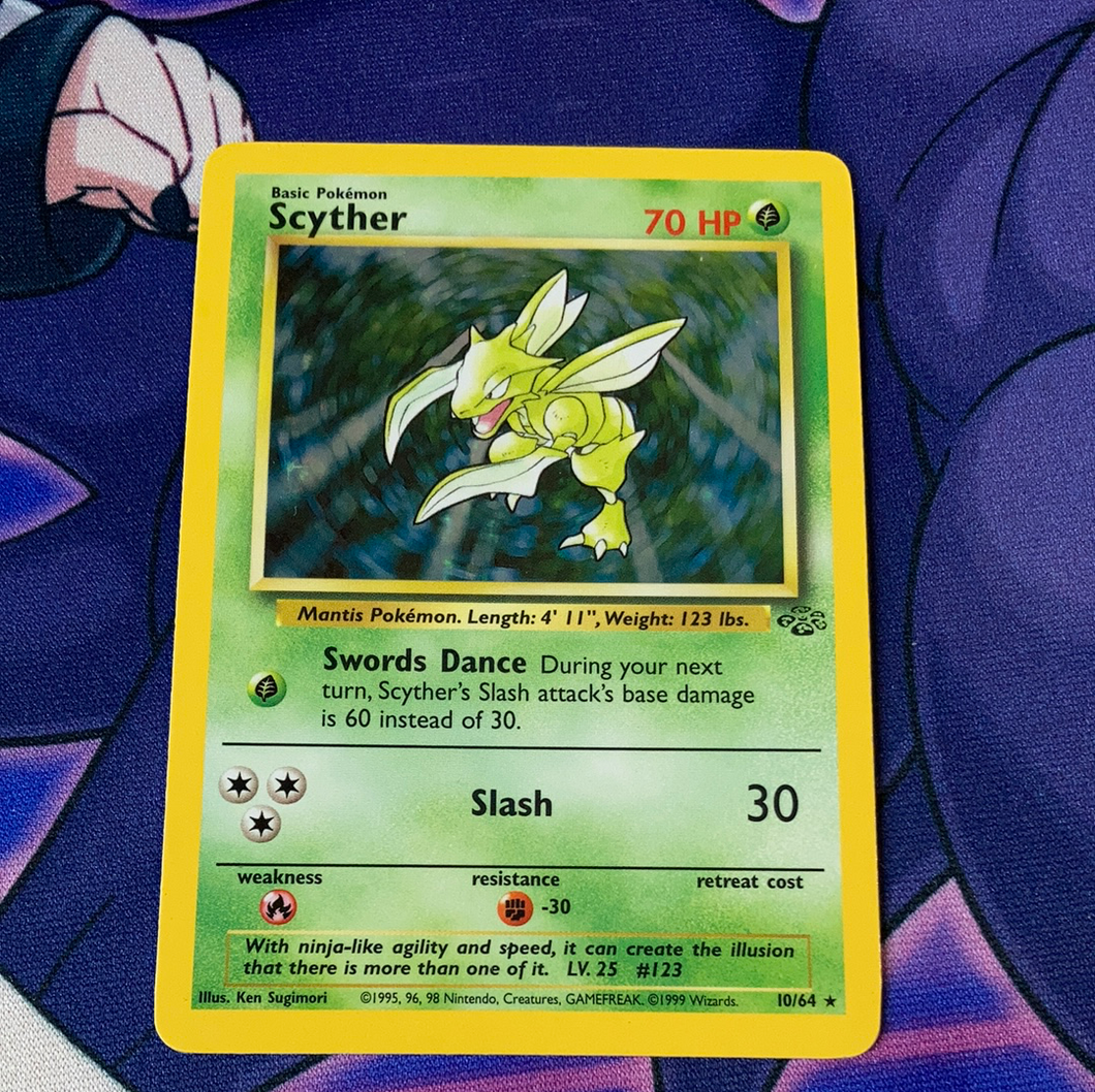 Scyther Jungle Holo 10/64 (LP) Pokemon Card