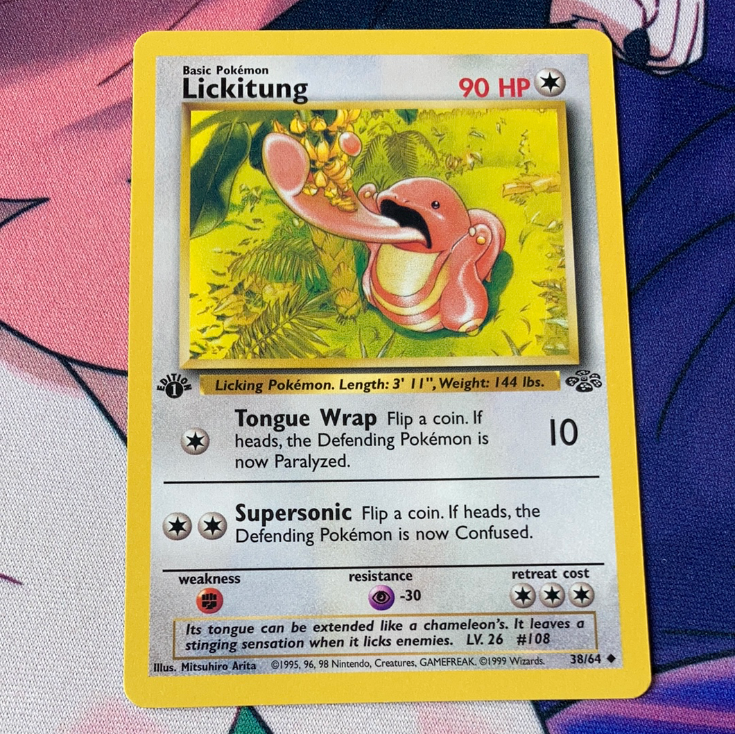 Lickitung 38/64 1st Edition (LP) Pokemon Card
