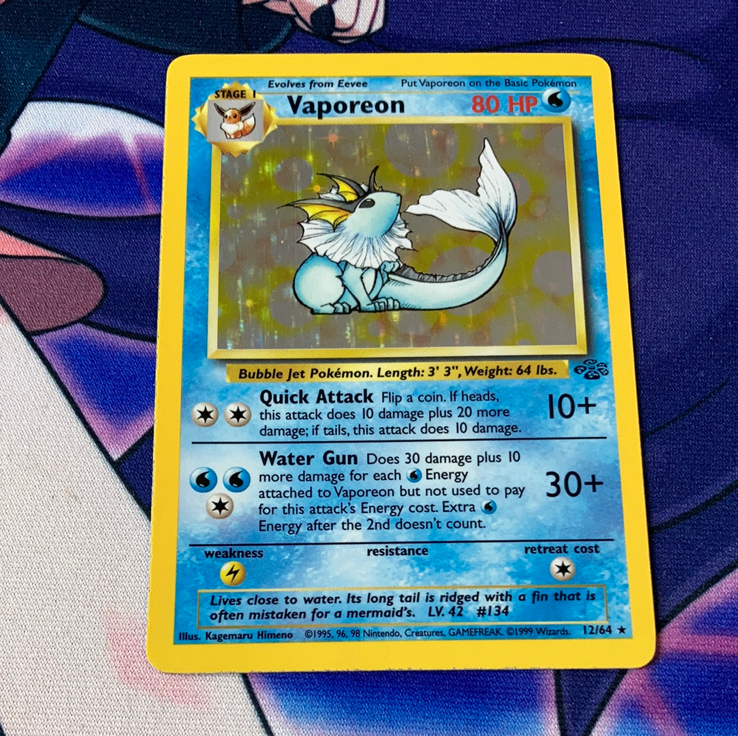 Vaporeon Jungle Holo 12/64 (VLP) Pokemon Card