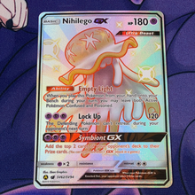 Load image into Gallery viewer, Nihilego GX SV62/SV94 Hidden Fates (NM) Pokemon Card
